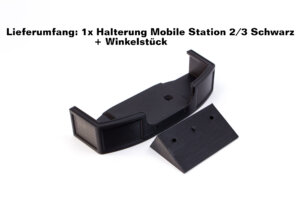 Halterung Märklin Mobile Station 2+3 + WLAN Grau & Schwarz (MS2+MS3) - Kabelgebunden Schwarz mit Winkelstück
