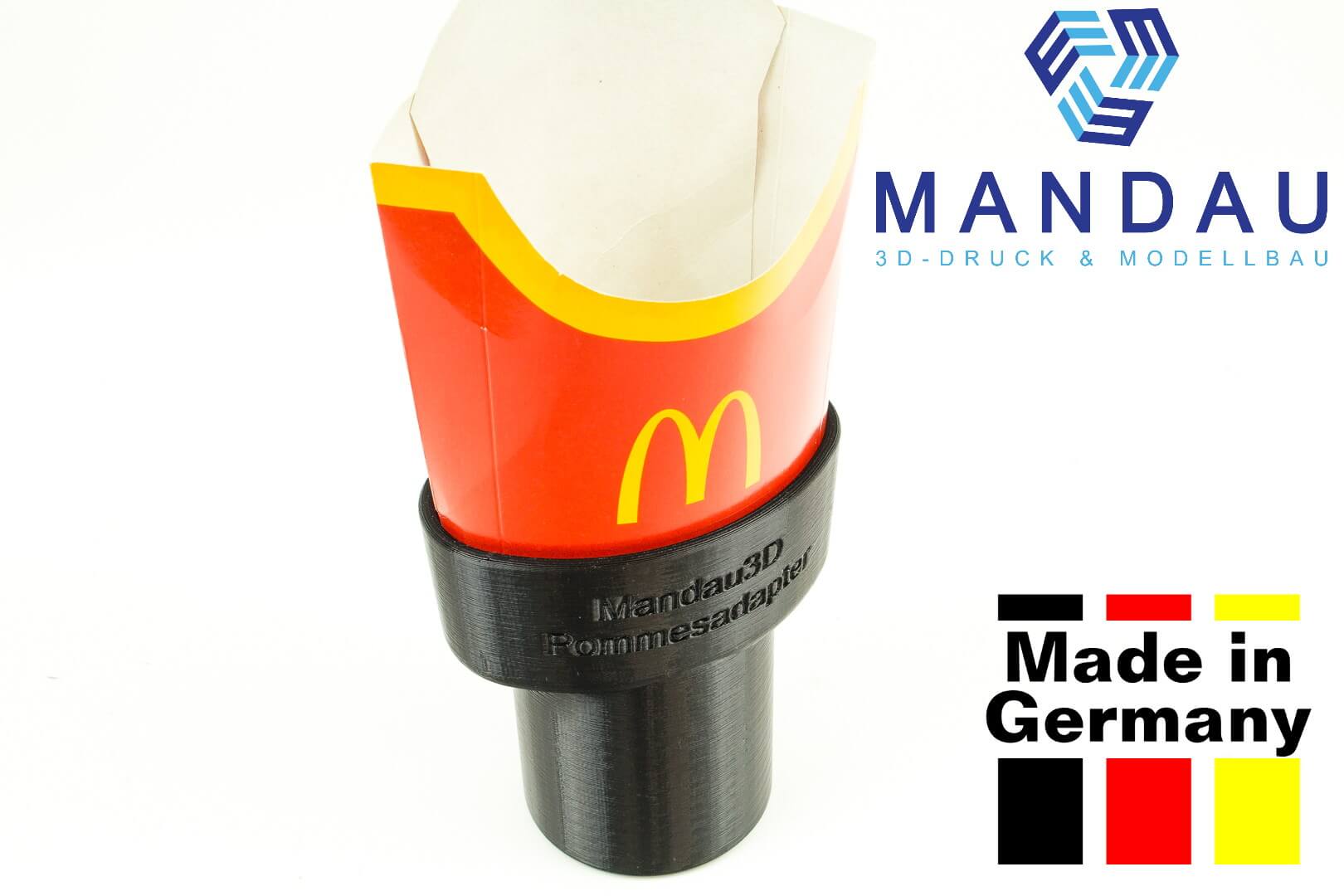 Mc Donalds Pommeshalter für Getränkehalter / Cupholder - Pommesadapter  Fries Mandau3D