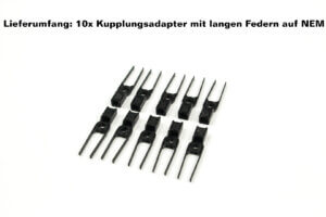 10x Märklin Kurzkupplung Adapter / Schwalbenschwanzkupplung lange Feder H0 4096