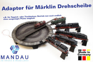 Adapterring für Märklin Drehscheibe 7286 7686 7687 - K-Gleis für Teppichbahner