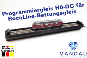 Programmiergleis für Roco Line H0 Gleise - z.B. Ecos Z21 uvm DC Wandhalterung