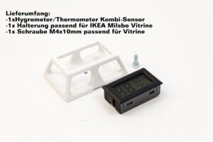 Hygrometer+Thermometer für IKEA MILSBO inkl. Halterung