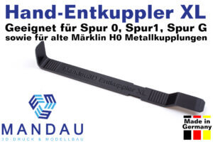 Entkuppler für Spur 0, 1, G & Märklin H0 Metallkupplungen - Handentkuppler Wagen